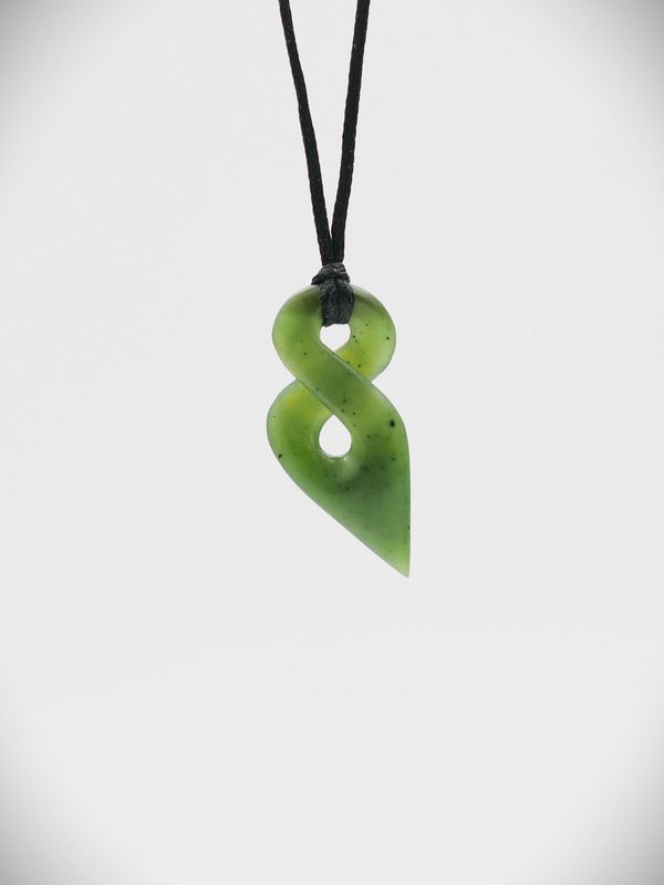 Moko Pounamu Single Pikorua (Twist) Genuine NZ Kahurangi Greenstone - Tauwhare