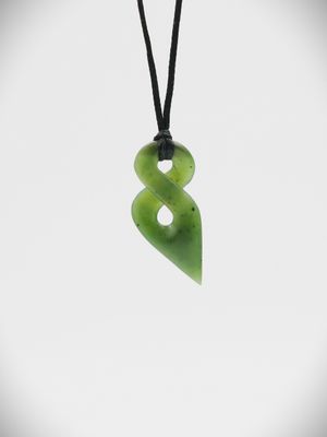 Moko Pounamu Single Pikorua (Twist) Genuine NZ Kahurangi Greenstone - Tauwhare