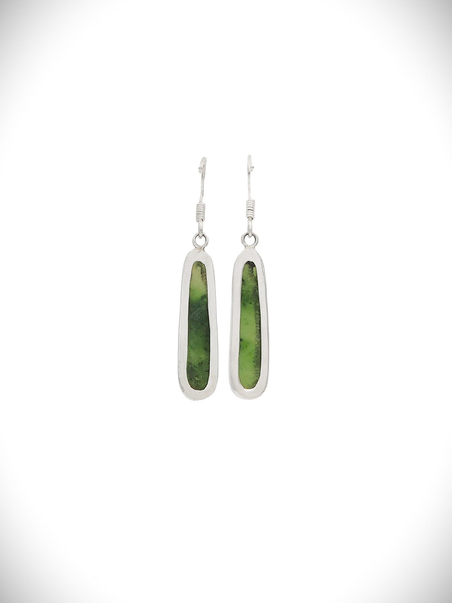 Moko Pounamu NZ Kahurangi Greenstone & Sterling Silver Earrings - Ngawhatu