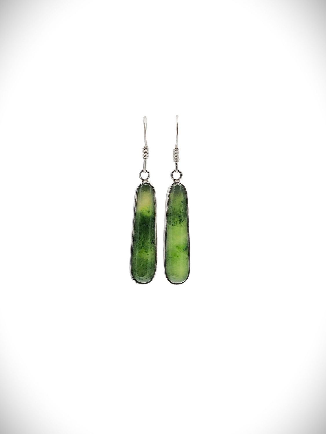 Moko Pounamu NZ Kahurangi Greenstone & Sterling Silver Earrings - Ngawhatu