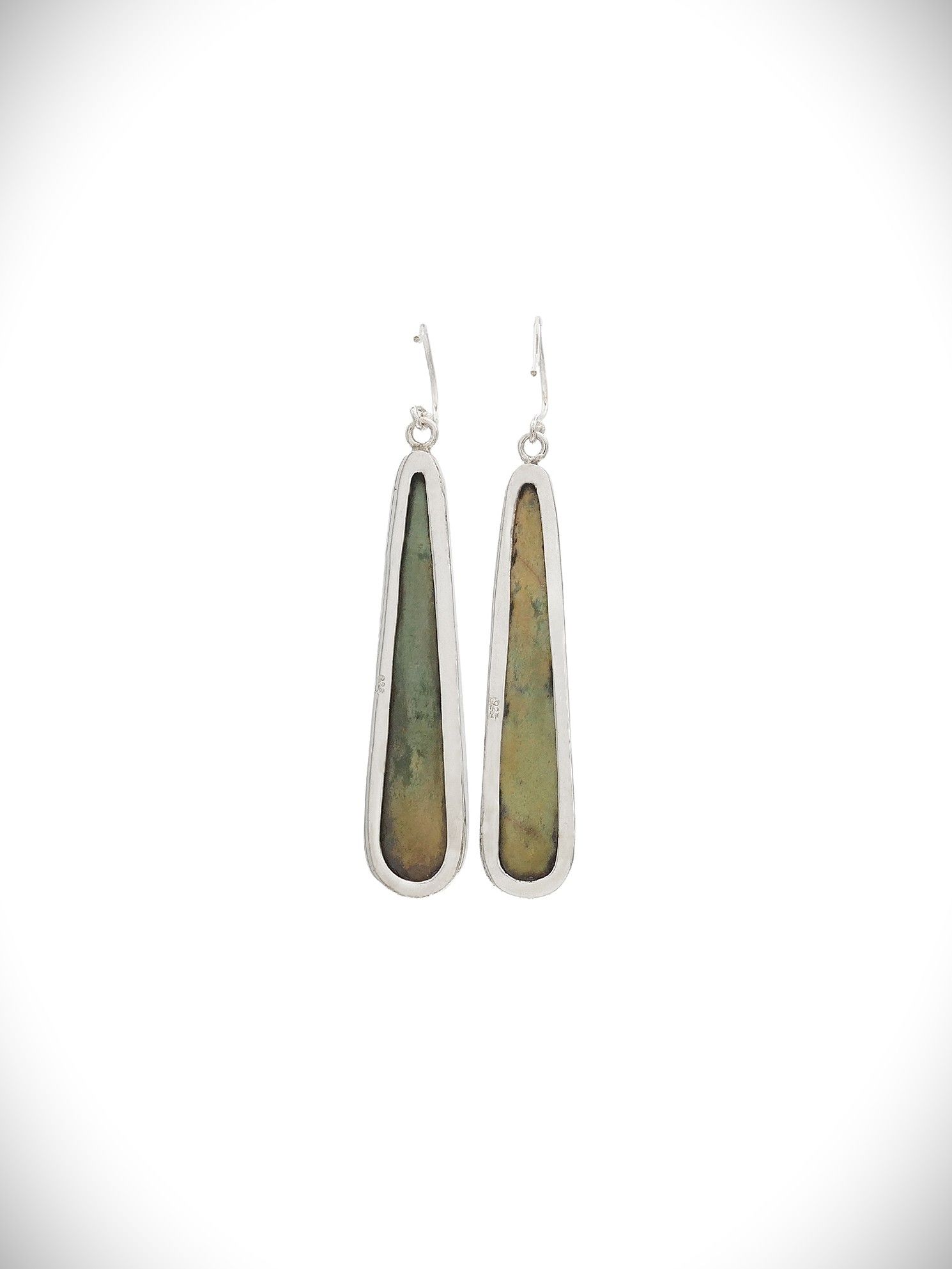 Moko Pounamu NZ Raukaraka Greenstone & Sterling Silver Earrings - Tahuna