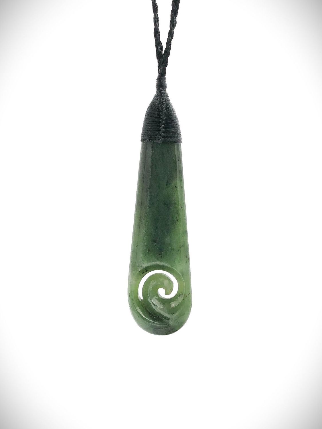 Moko Pounamu Roimata (Teardrop) Genuine NZ Kawakawa Greenstone - Kaipuke