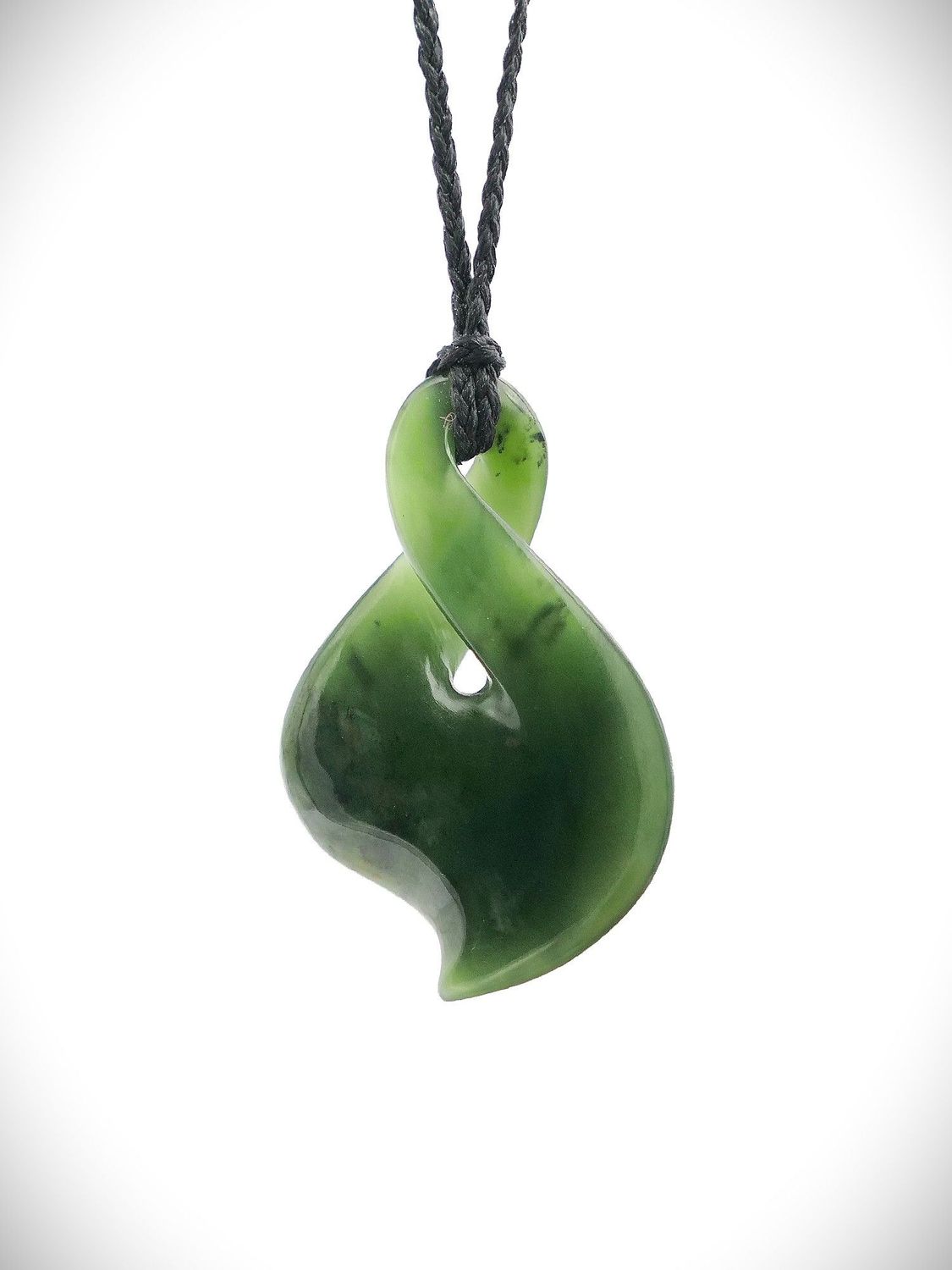 Moko Pounamu Pikorua (Twist) NZ Genuine Kahurangi Flower Greenstone - Whiritoa