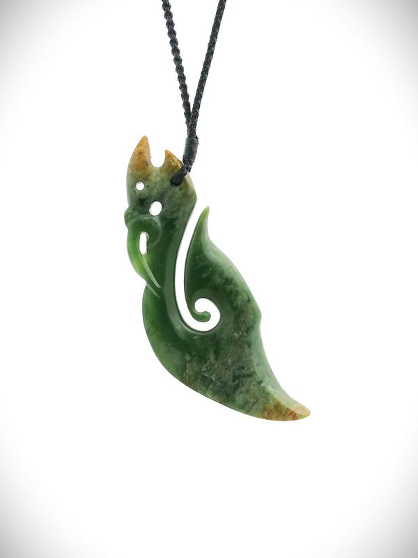 Moko Pounamu Manaia NZ Genuine Marsden Flower Greenstone - Kerepehi