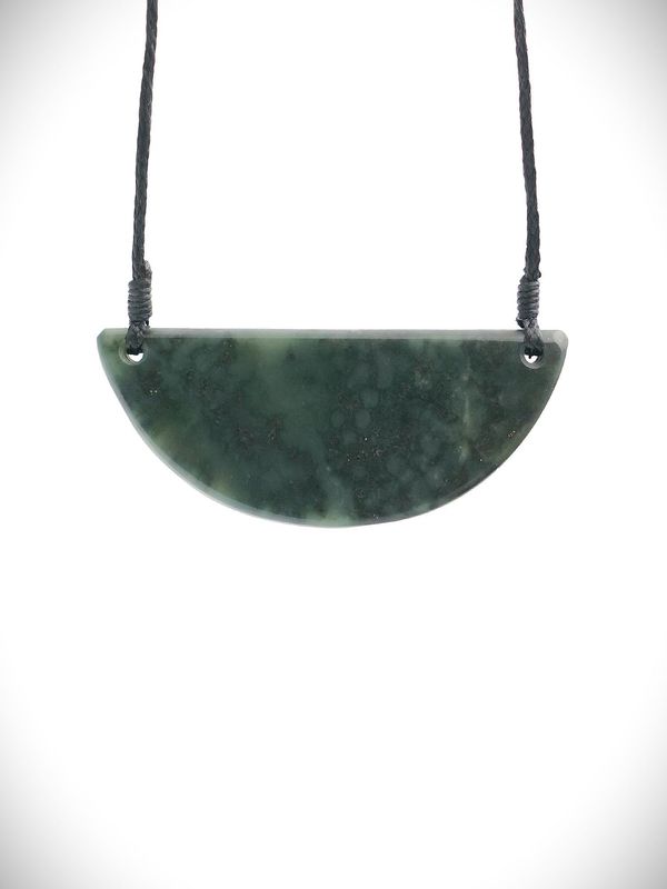 Moko Pounamu Kouma (Breastplate) NZ Genuine Hapopo Greenstone - Waitaia