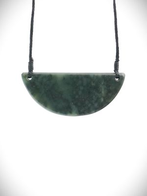Moko Pounamu Kouma (Breastplate) NZ Genuine Hapopo Greenstone - Waitaia