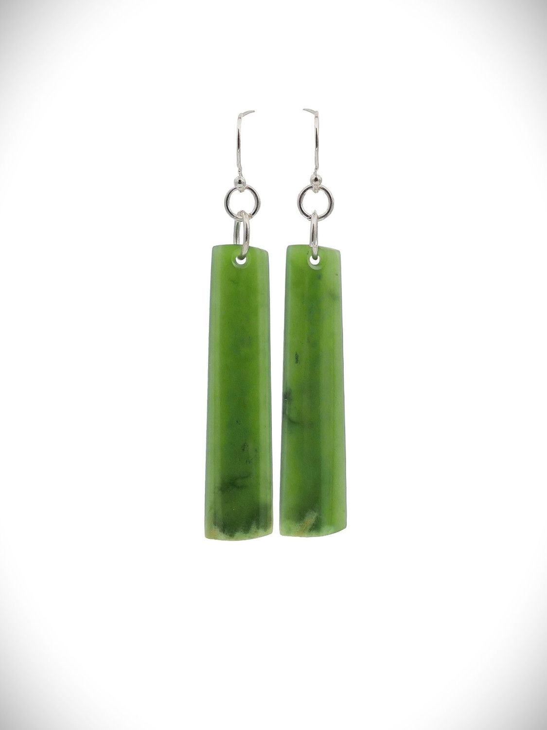 Moko Pounamu NZ Kahurangi Flower Greenstone & Sterling Silver Earrings - Mangaiti