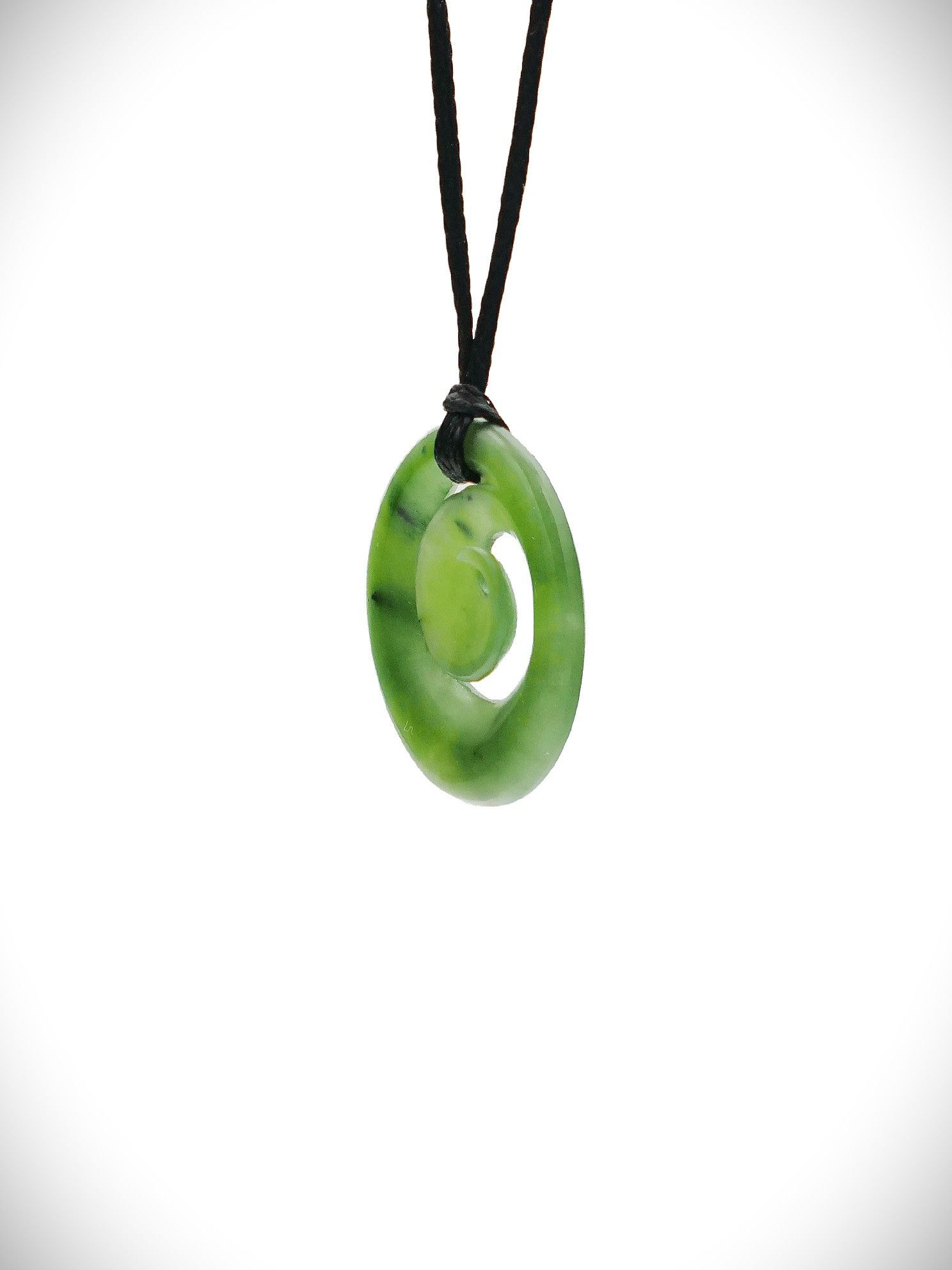Moko Pounamu Koru NZ Genuine Kahurangi Greenstone - Koromiko