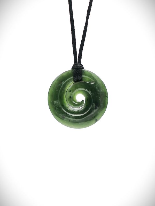 Moko Pounamu Koru NZ Genuine Kawakawa Greenstone - Umungata
