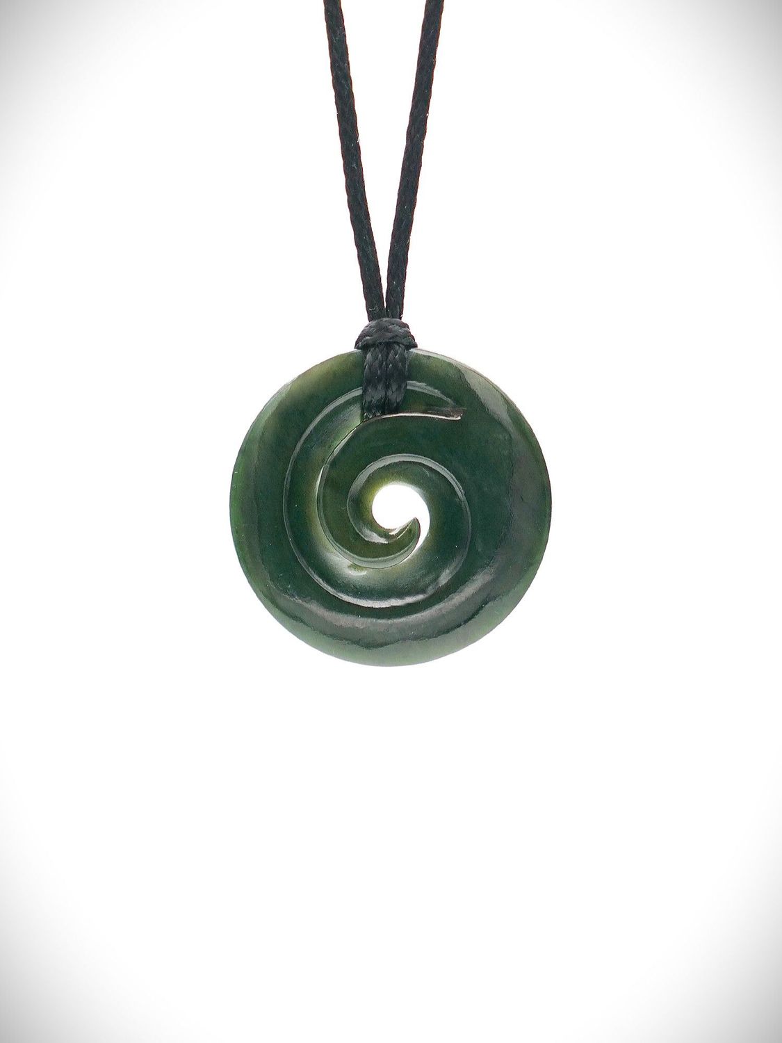 Moko Pounamu Koru NZ Genuine Kawakawa Greenstone - Motuoruhi
