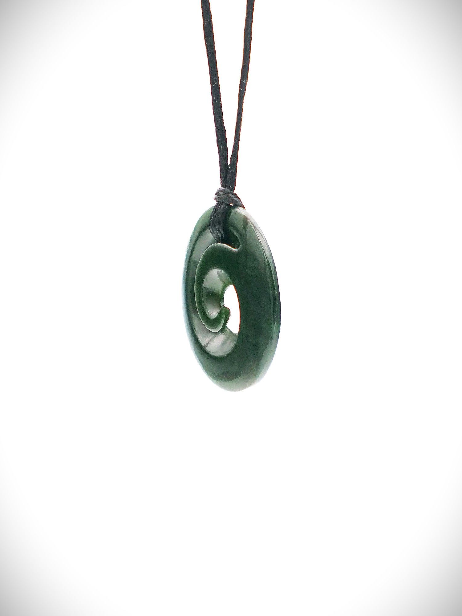 Moko Pounamu Koru NZ Genuine Kawakawa Greenstone - Motuoruhi