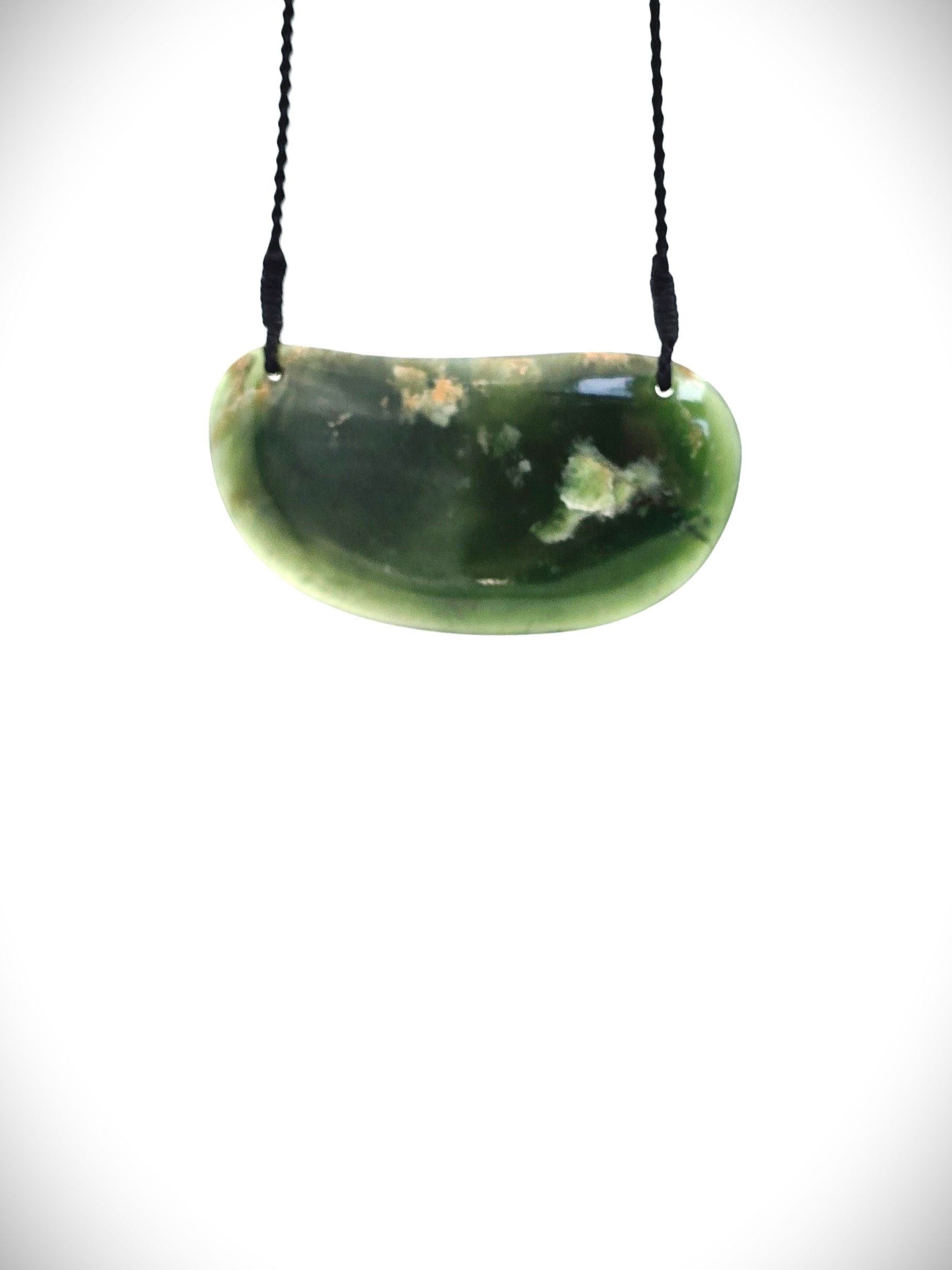 Moko Pounamu Kouma (Breastplate) NZ Genuine Marsden Flower Greenstone - Auroa