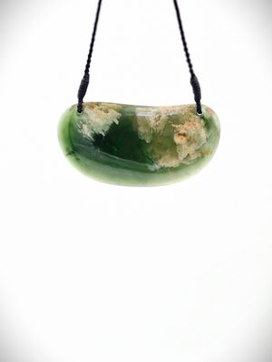 Moko Pounamu Kouma (Breastplate) NZ Genuine Marsden Flower Greenstone - Auroa