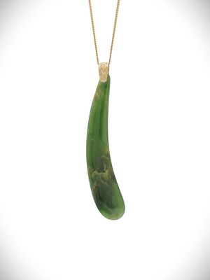 Moko Pounamu Roimata (Teardrop) NZ Genuine Kahurangi Flower Greenstone & 9ct Gold - Kaimarama Moko Pounamu Roimata (Teardrop) NZ Genuine Kahurangi Flower Greenstone & 9ct Gold - Kaimarama