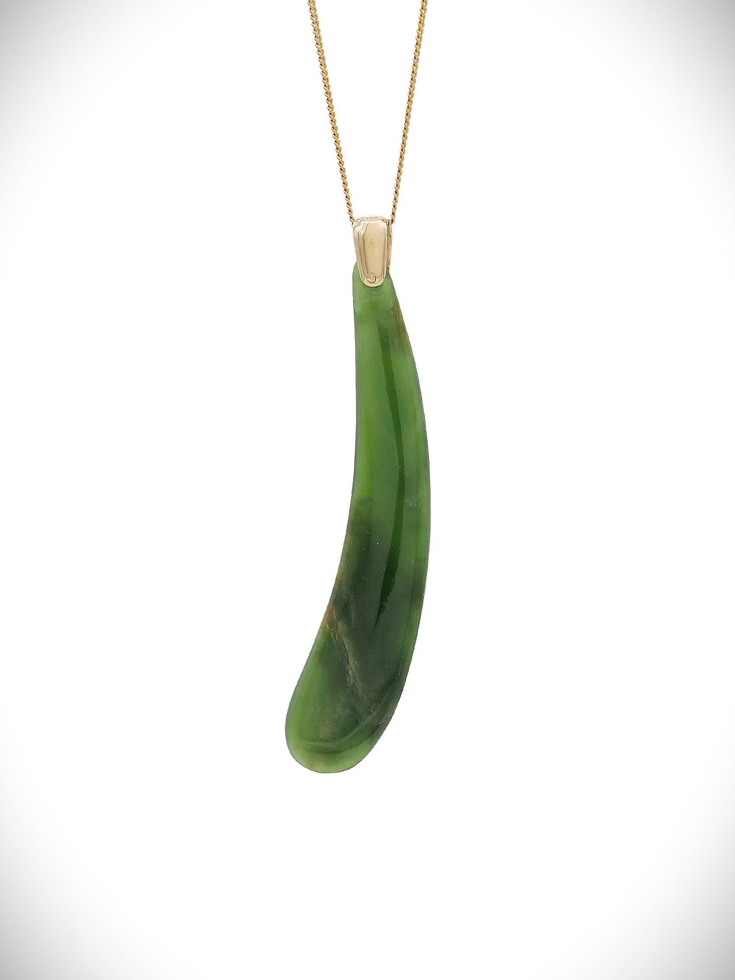 Moko Pounamu Roimata (Teardrop) NZ Genuine Kahurangi Flower Greenstone & 9ct Gold - Kaimarama