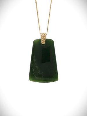 Moko Pounamu Toki NZ Genuine Kawakawa Greenstone 9ct Gold - Kaiwharawhara Moko Pounamu Toki NZ Genuine Kawakawa Greenstone 9ct Gold - Kaiwharawhara