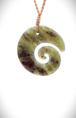 Moko Pounamu Koru NZ Genuine Hapopo Greenstone - Papamoa