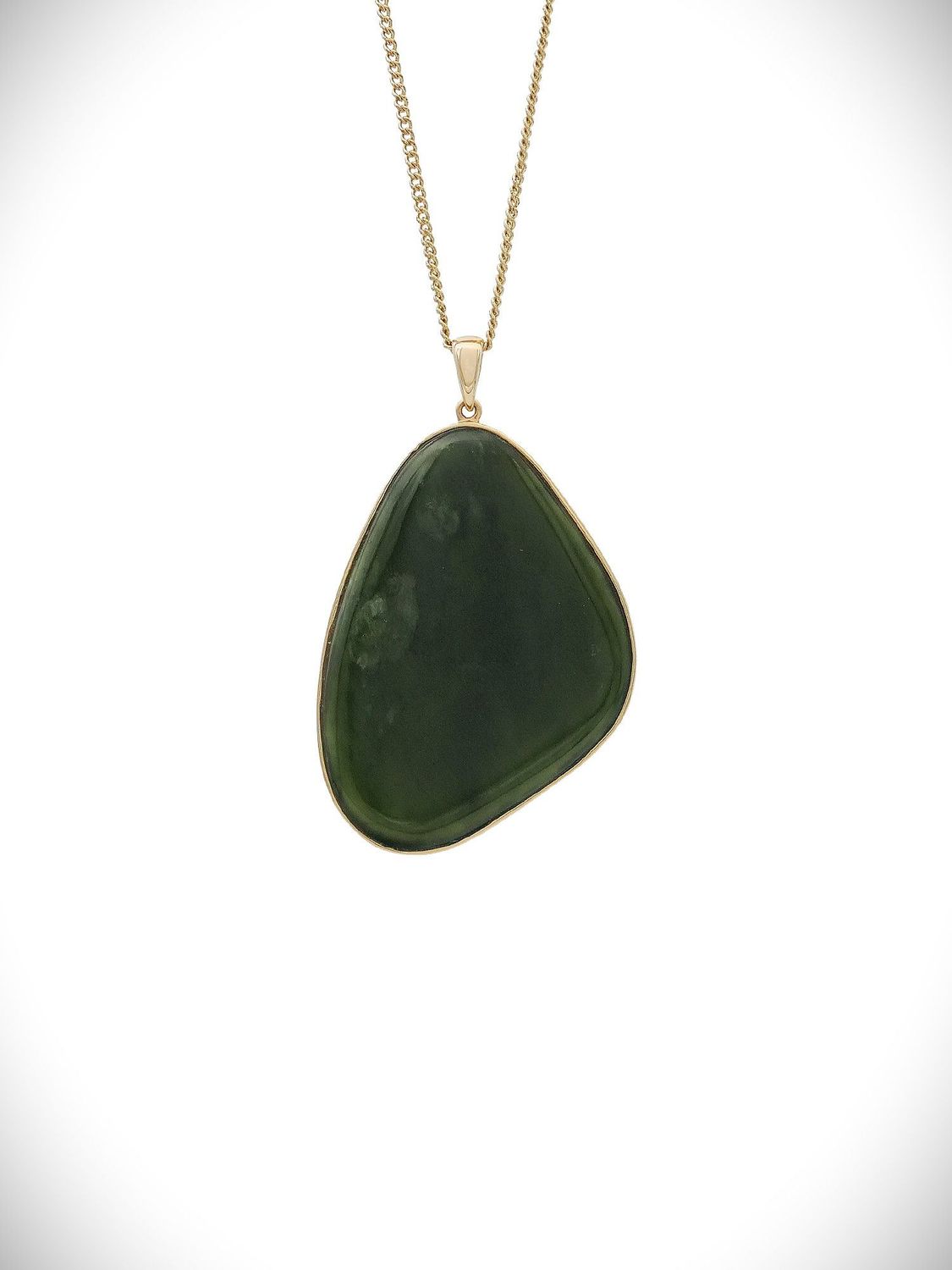 Moko Pounamu Kawakawa Greenstone, 14ct Gold Pendant - Kaiaua Moko Pounamu Kawakawa Greenstone, 14ct Gold Pendant - Kaiaua