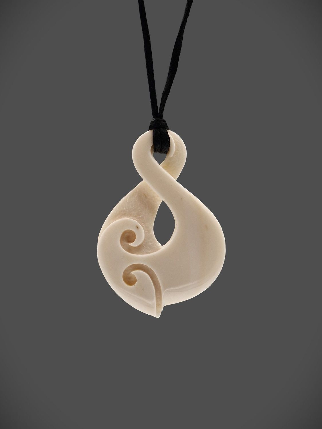 Moko Pounamu Pikorua (Twist) Bone Carving - Waihopai