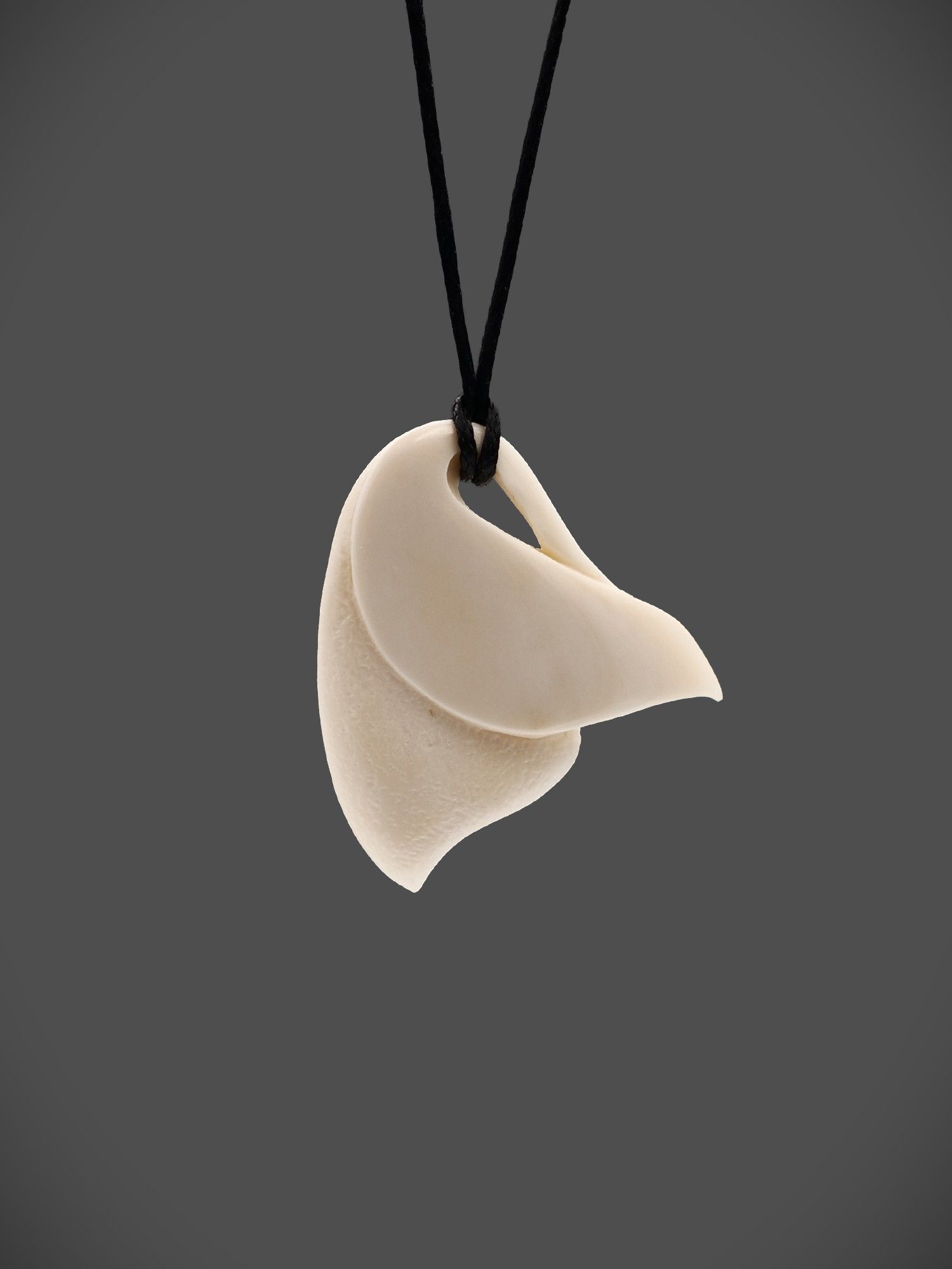 Moko Pounamu Whale Tail Bone Carving - Okuku