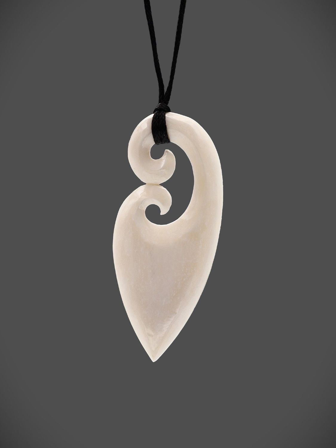 Moko Pounamu Koru Bone Carving - Awaroa