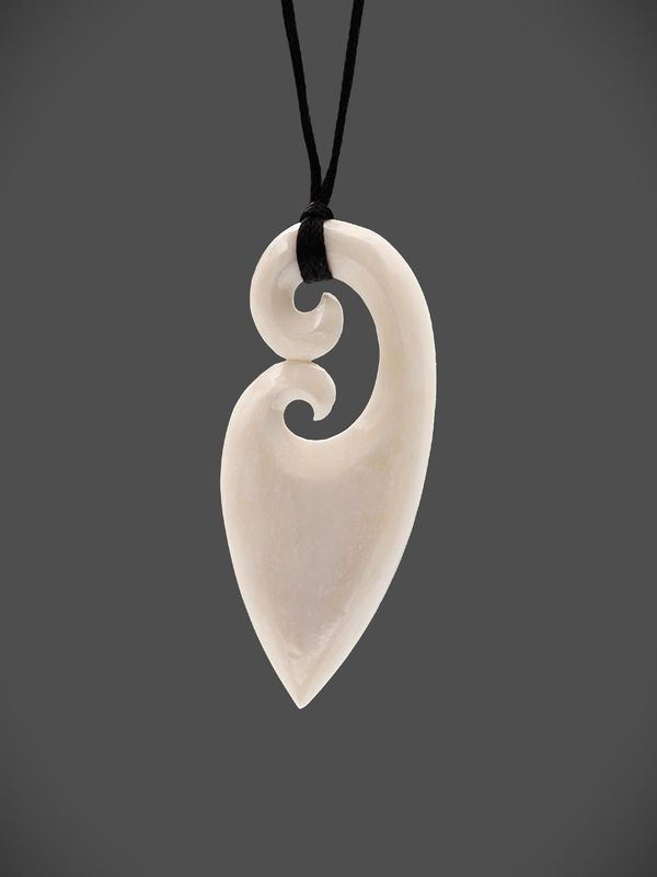 Moko Pounamu Koru Bone Carving - Awaroa