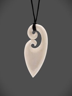 Moko Pounamu Koru Bone Carving - Awaroa