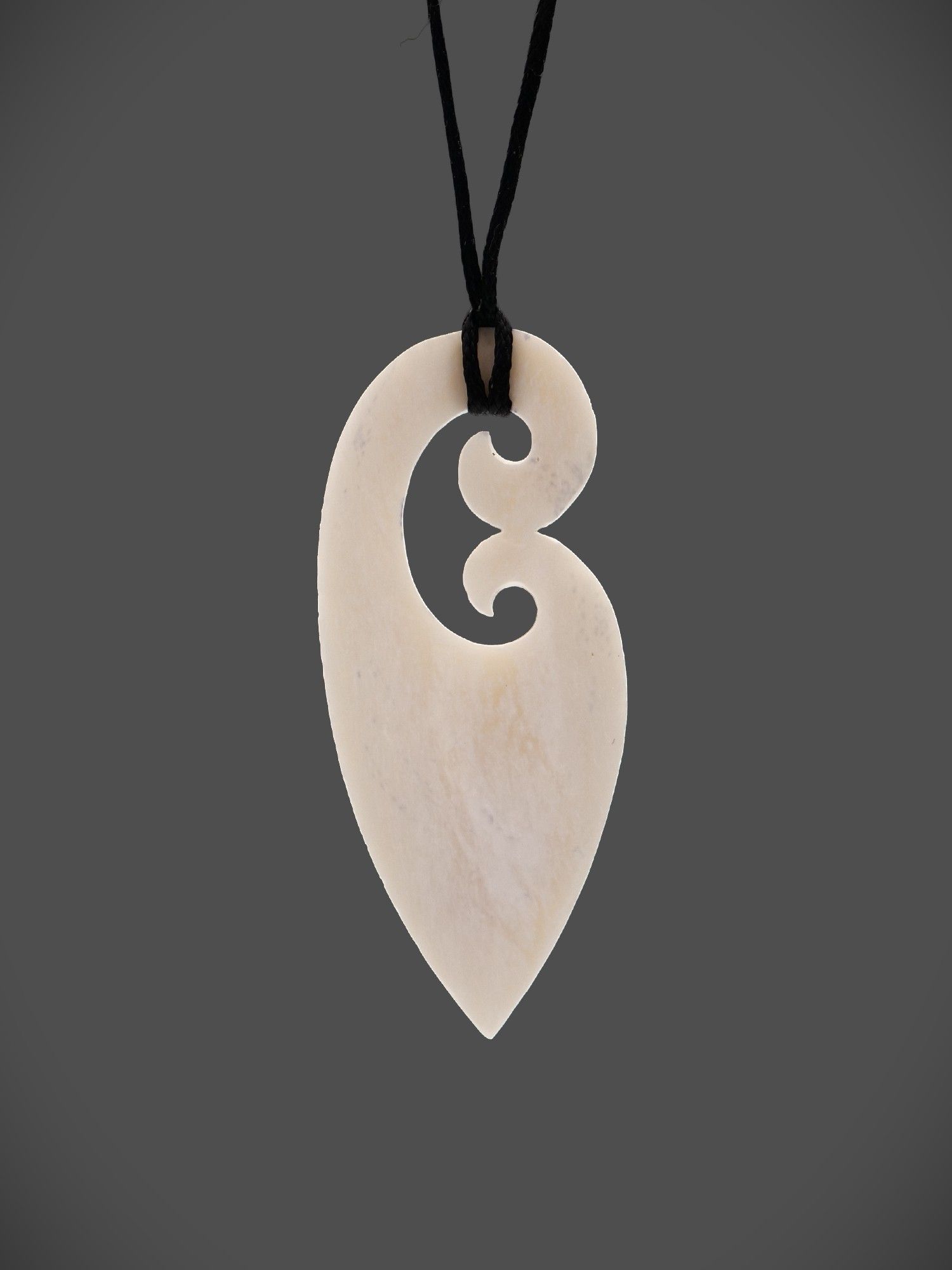 Moko Pounamu Koru Bone Carving - Awaroa