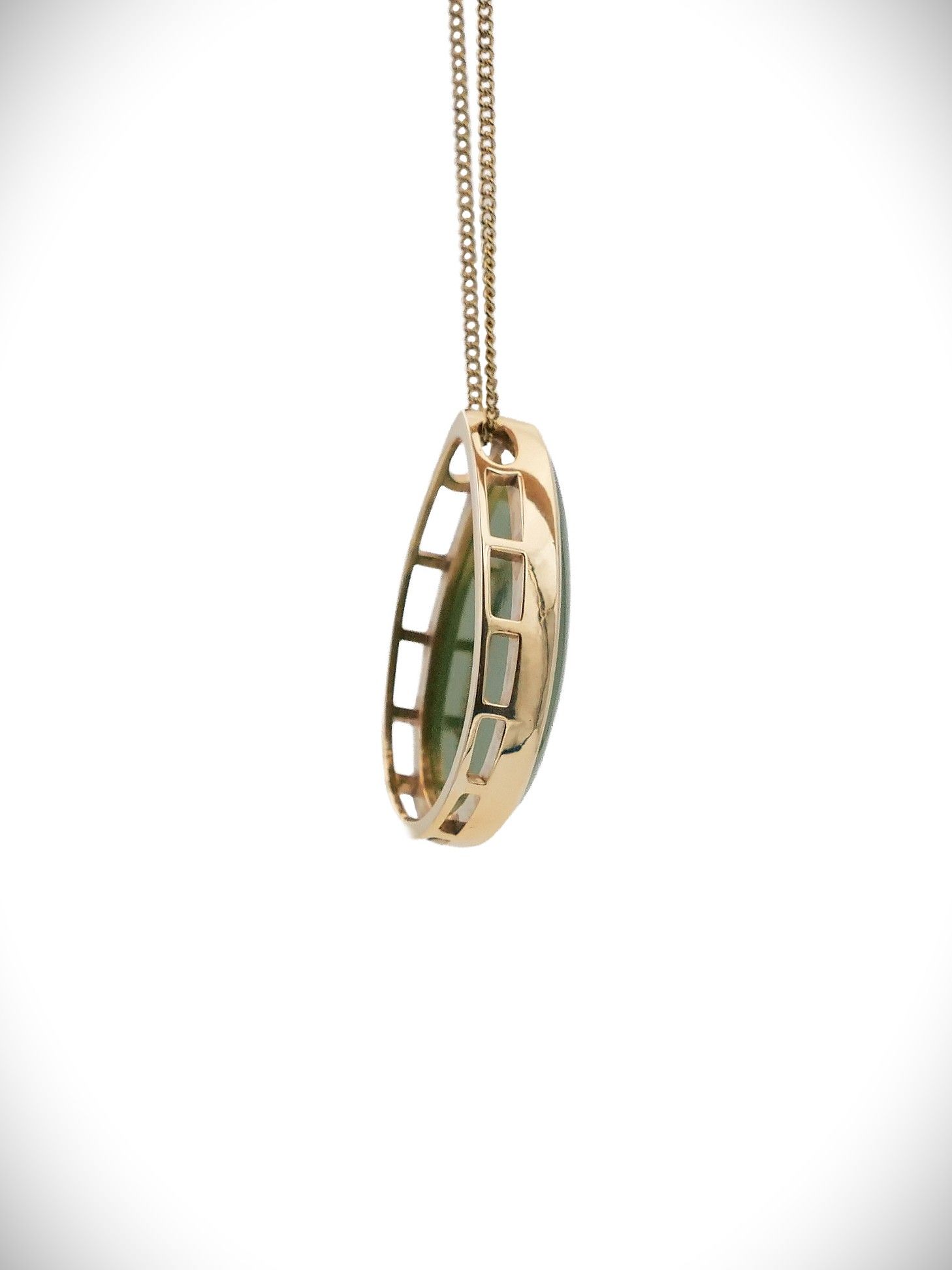 Moko Pounamu Slider Genuine NZ Kahurangi Greenstone & 10ct Gold - Onetai