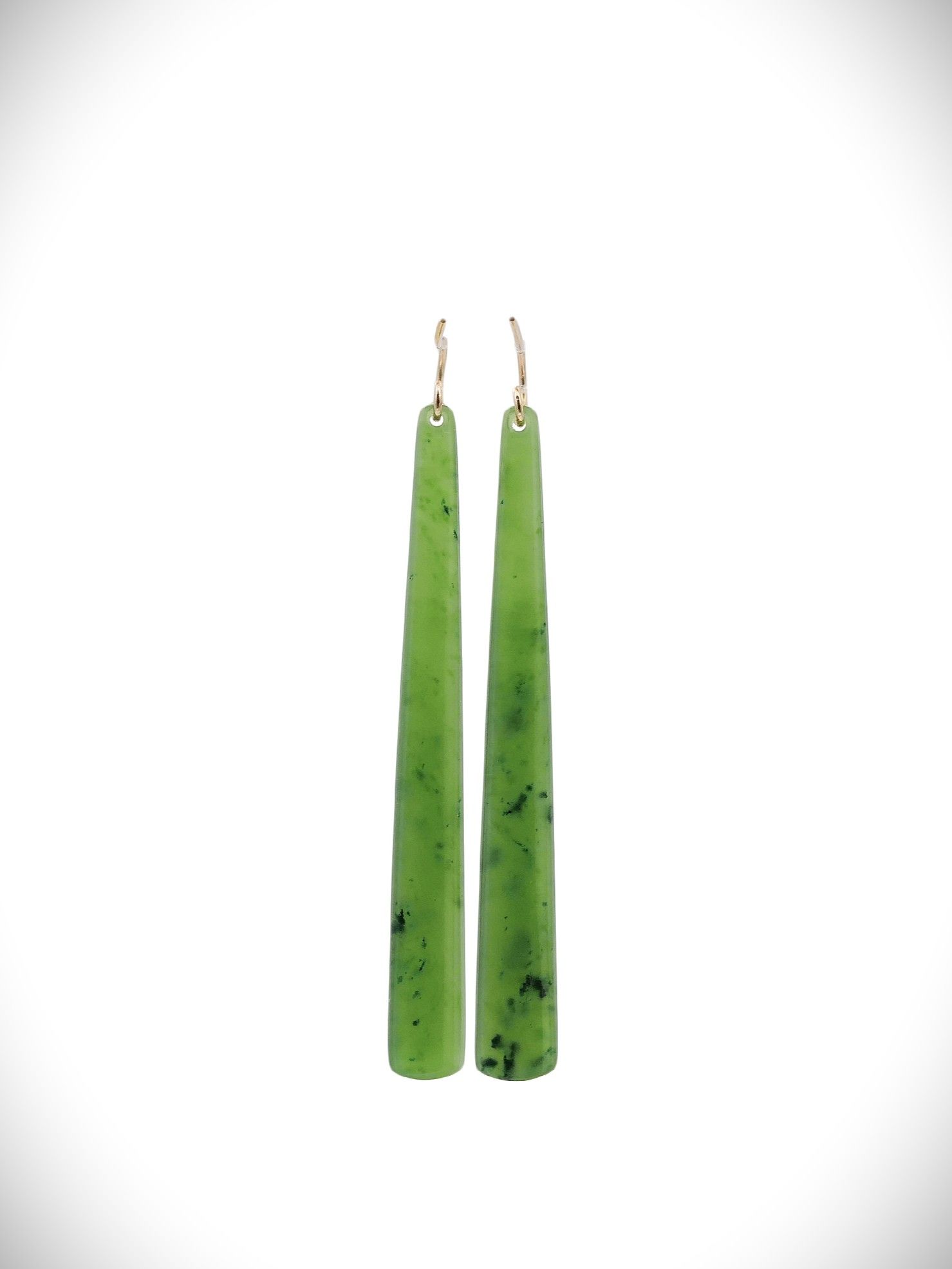 Moko Pounamu NZ Kahurangi Greenstone & 9ct Gold Earrings -  Whakatiwai