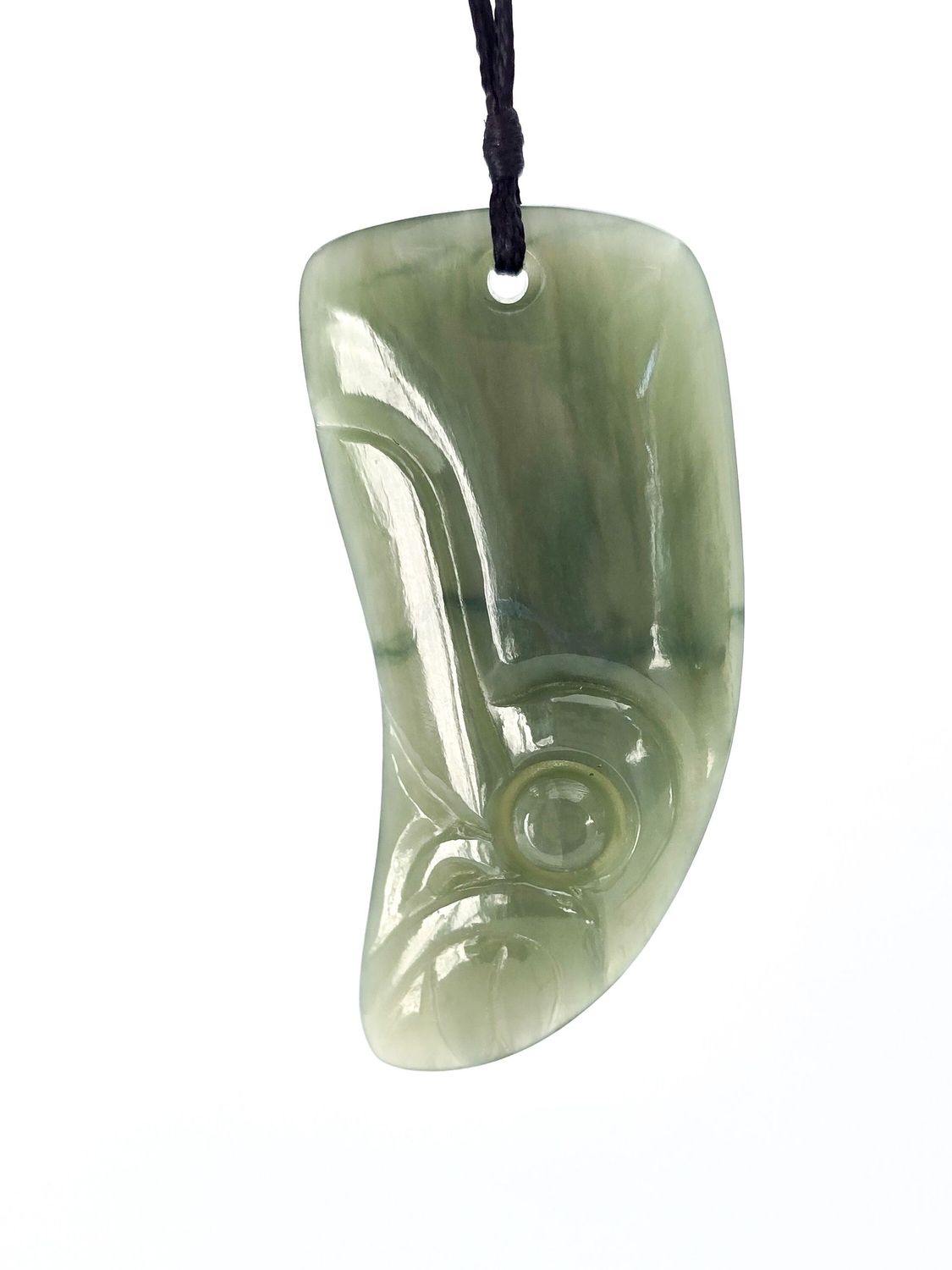 Moko Pounamu Rei Niho NZ Genuine Hapopo Greenstone - Peka Peka