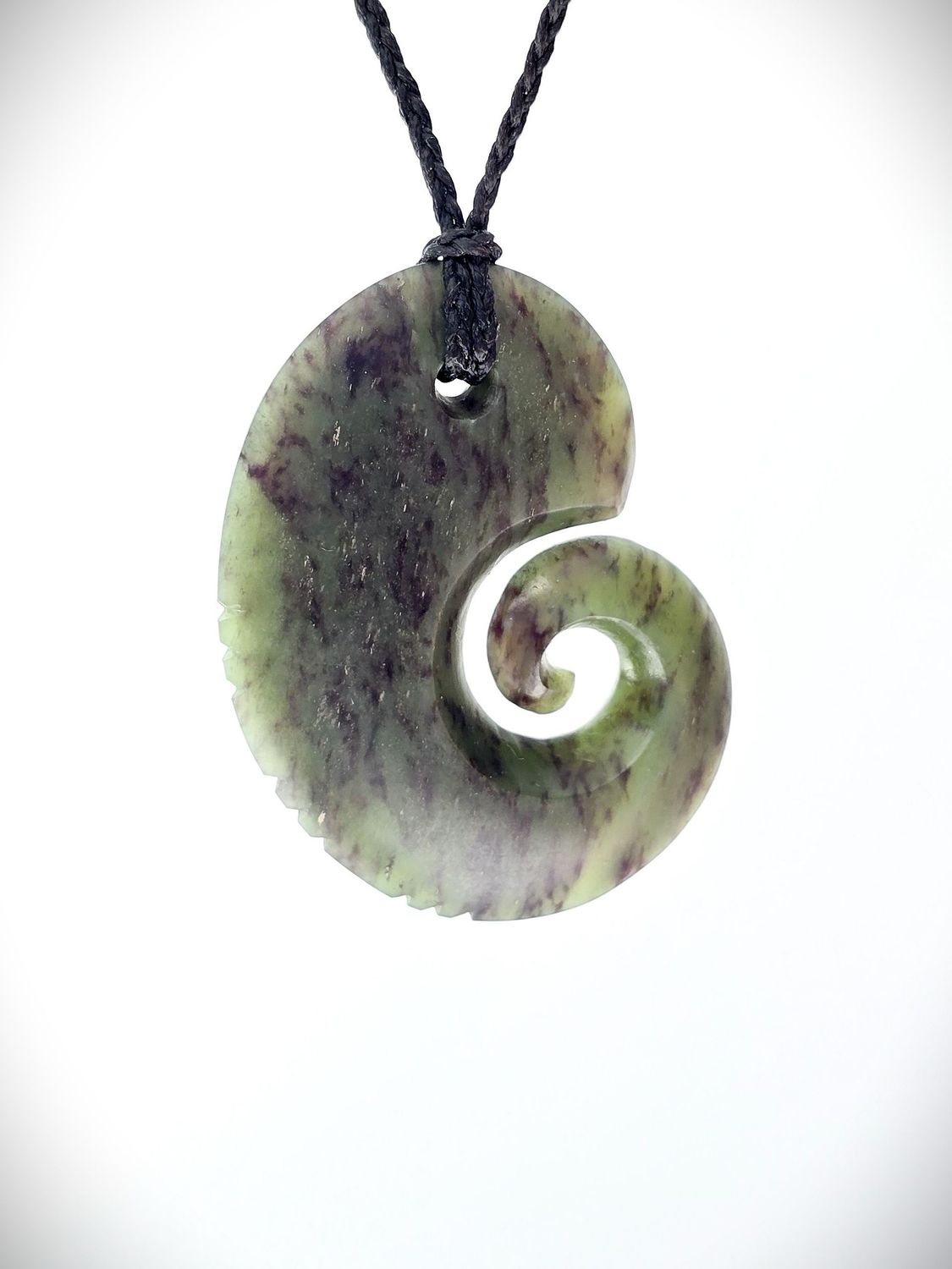 Moko Pounamu Hei Matau (Hook) NZ Genuine Hapopo Greenstone - Ruahine