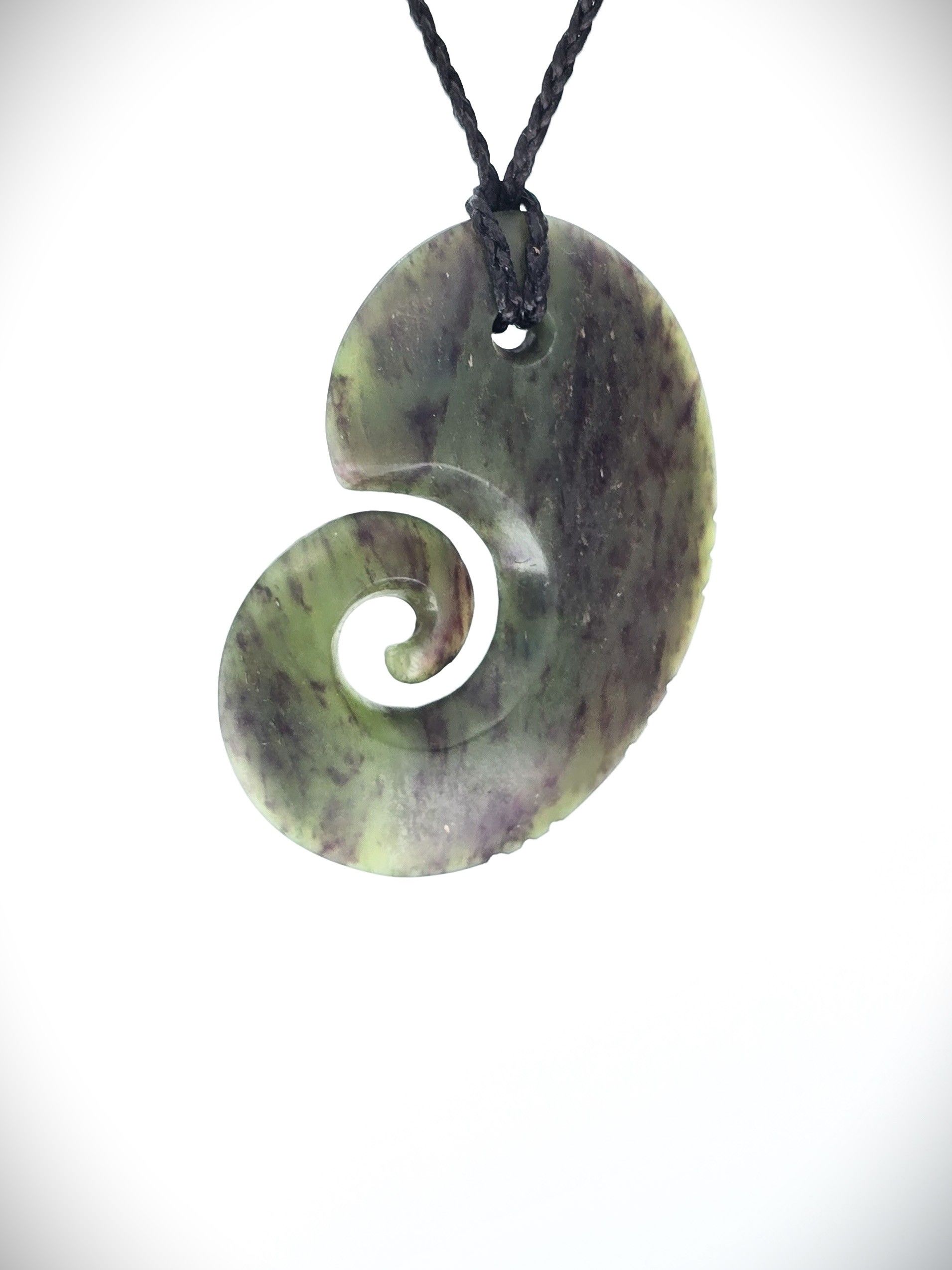 Moko Pounamu Hei Matau (Hook) NZ Genuine Hapopo Greenstone - Ruahine