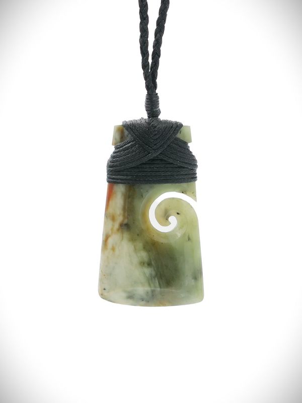 Moko Pounamu Toki Koru NZ Genuine Inanga Greenstone - Otaki