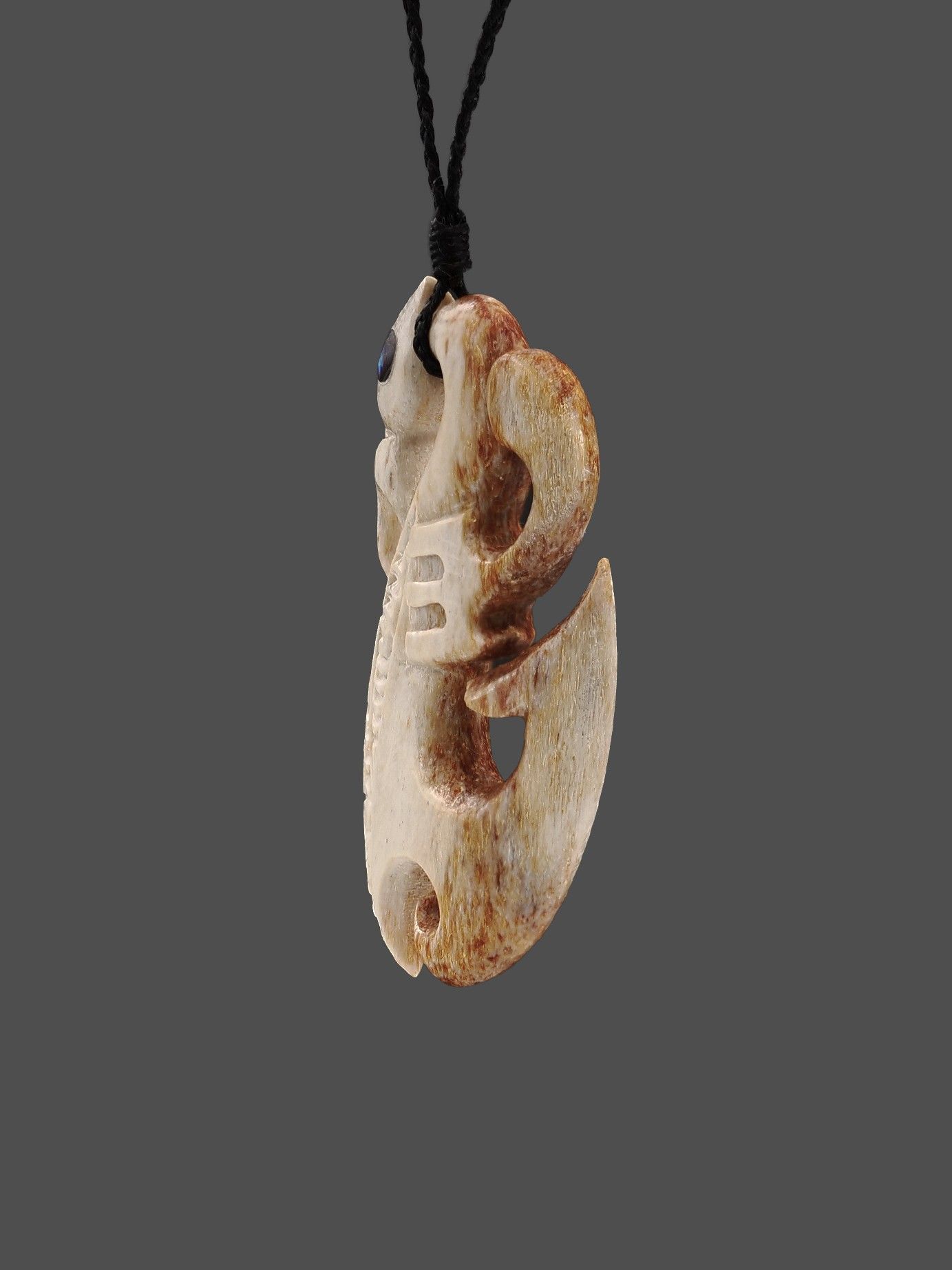 Moko Pounamu Manaia Genuine NZ Whale Bone - Omana