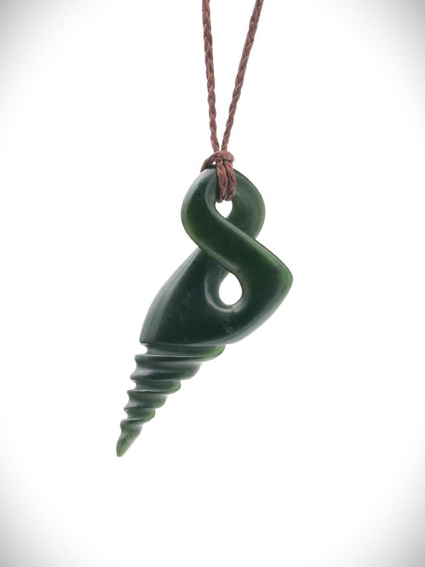 Moko Pounamu Pikorua (Twist) NZ Genuine Kawakawa Greenstone - Poutu