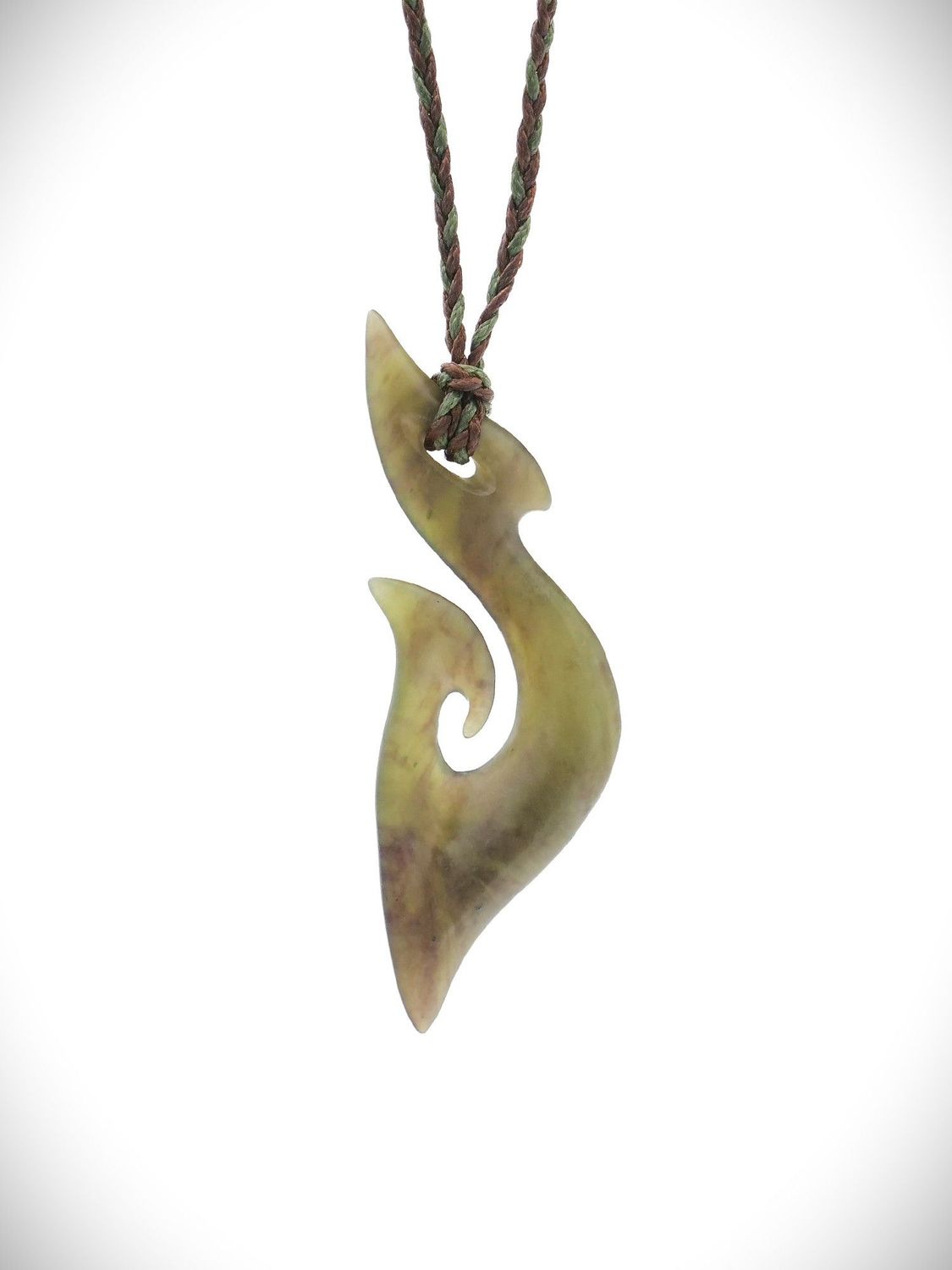 Moko Pounamu Hei Matau (Hook) NZ Genuine Totoweka Greenstone - Marotiri