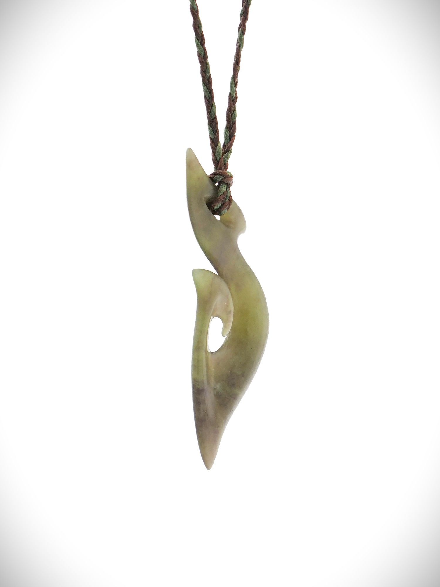 Moko Pounamu Hei Matau (Hook) NZ Genuine Totoweka Greenstone - Marotiri