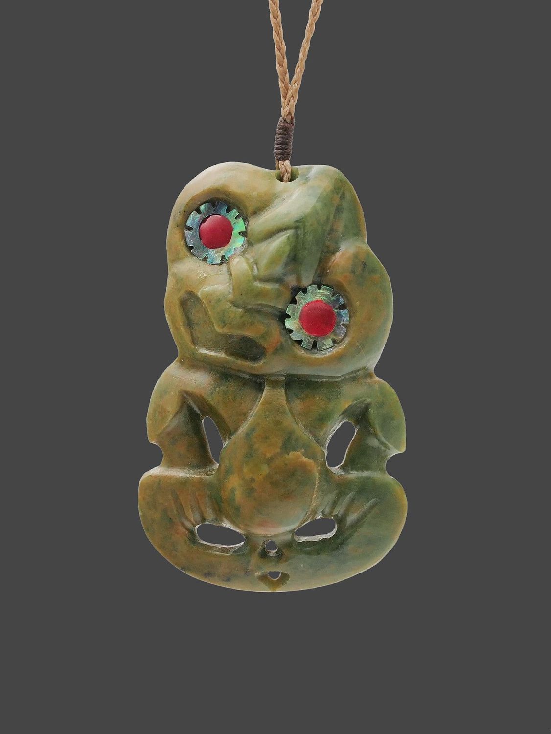 Moko Pounamu Hei Tiki NZ Genuine Raukaraka Greenstone - Waipukurau