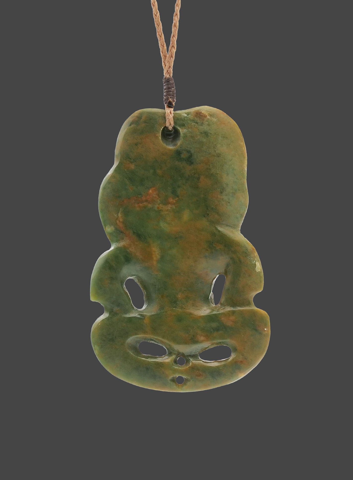 Moko Pounamu Hei Tiki NZ Genuine Raukaraka Greenstone - Waipukurau