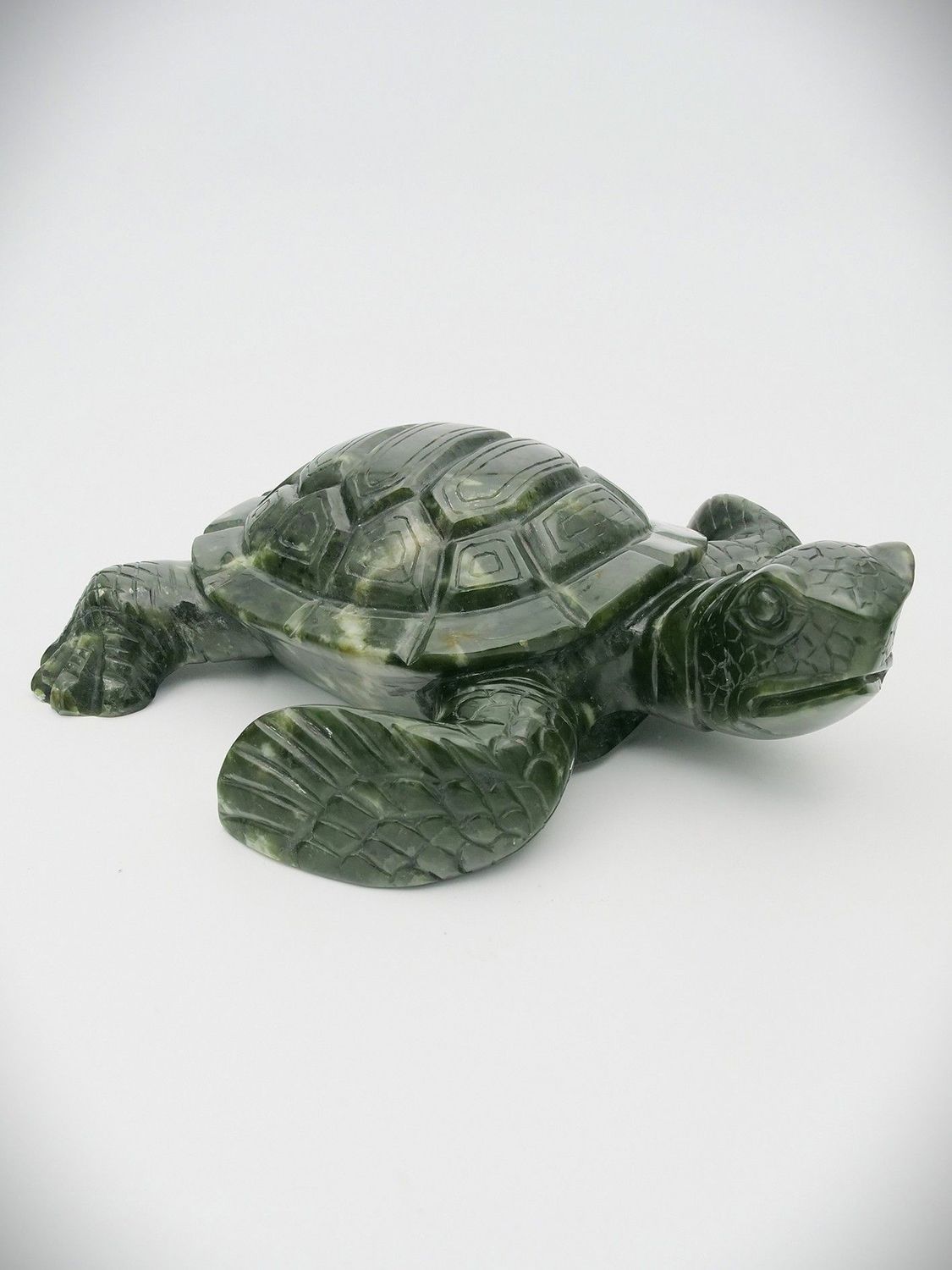 Moko Pounamu Turtle Sculpture Siberian Nephrite Jade - Honu