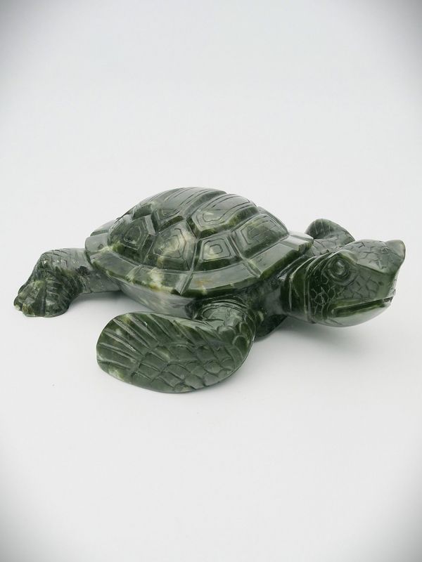 Moko Pounamu Turtle Sculpture Siberian Nephrite Jade - Honu Moko Pounamu Turtle Sculpture Siberian Nephrite Jade - Honu