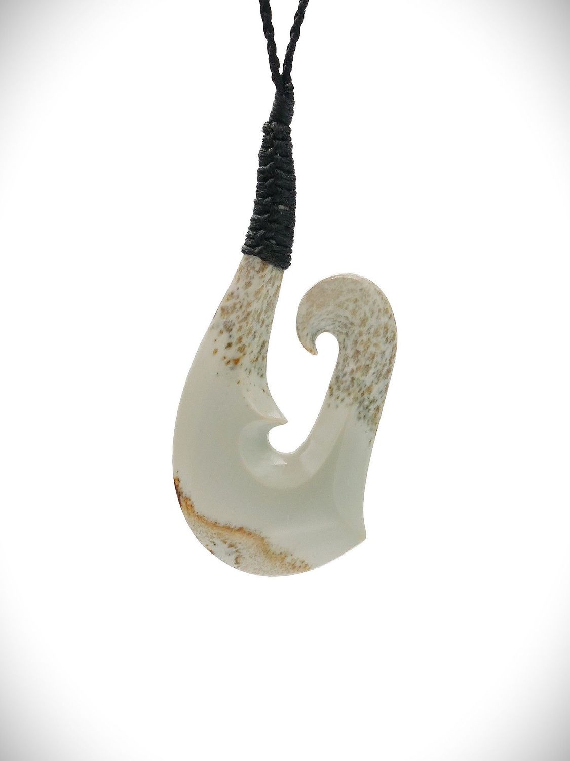 Moko Pounamu Hei Matau (Hook) NZ Genuine Kokopu Greenstone - Maungawhau Moko Pounamu Hei Matau (Hook) NZ Genuine Kokopu Greenstone - Maungawhau