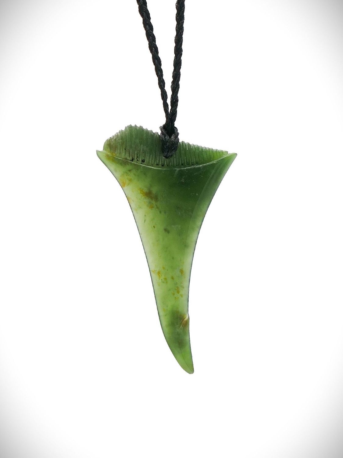 Moko Pounamu Mako Mau (Shark Tooth) Genuine NZ Kahurangi Pounamu Greenstone - Whenuapai