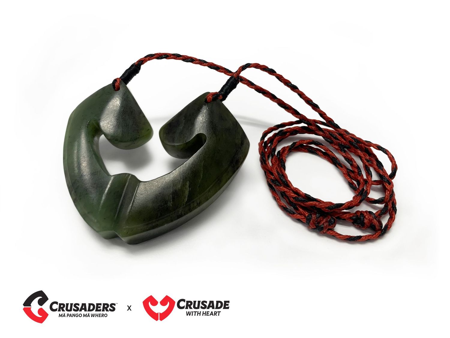 Moko Pounamu and Crusade with Heart Kouma (Brestplate) Genuine NZ Hapopo Greenstone