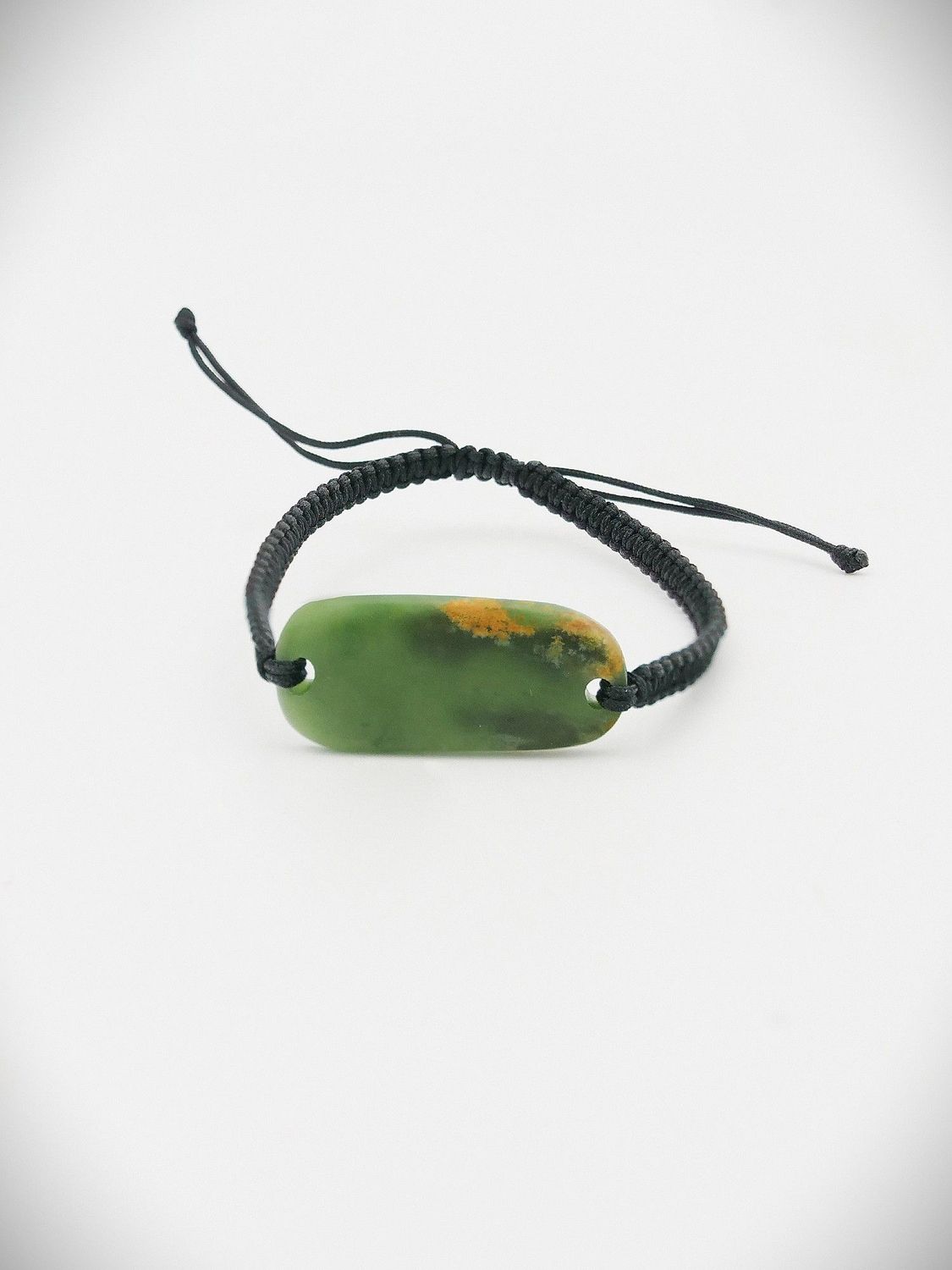 Moko Pounamu Adjustable Bracelet NZ Genuine Marsden Flower Greenstone 19479