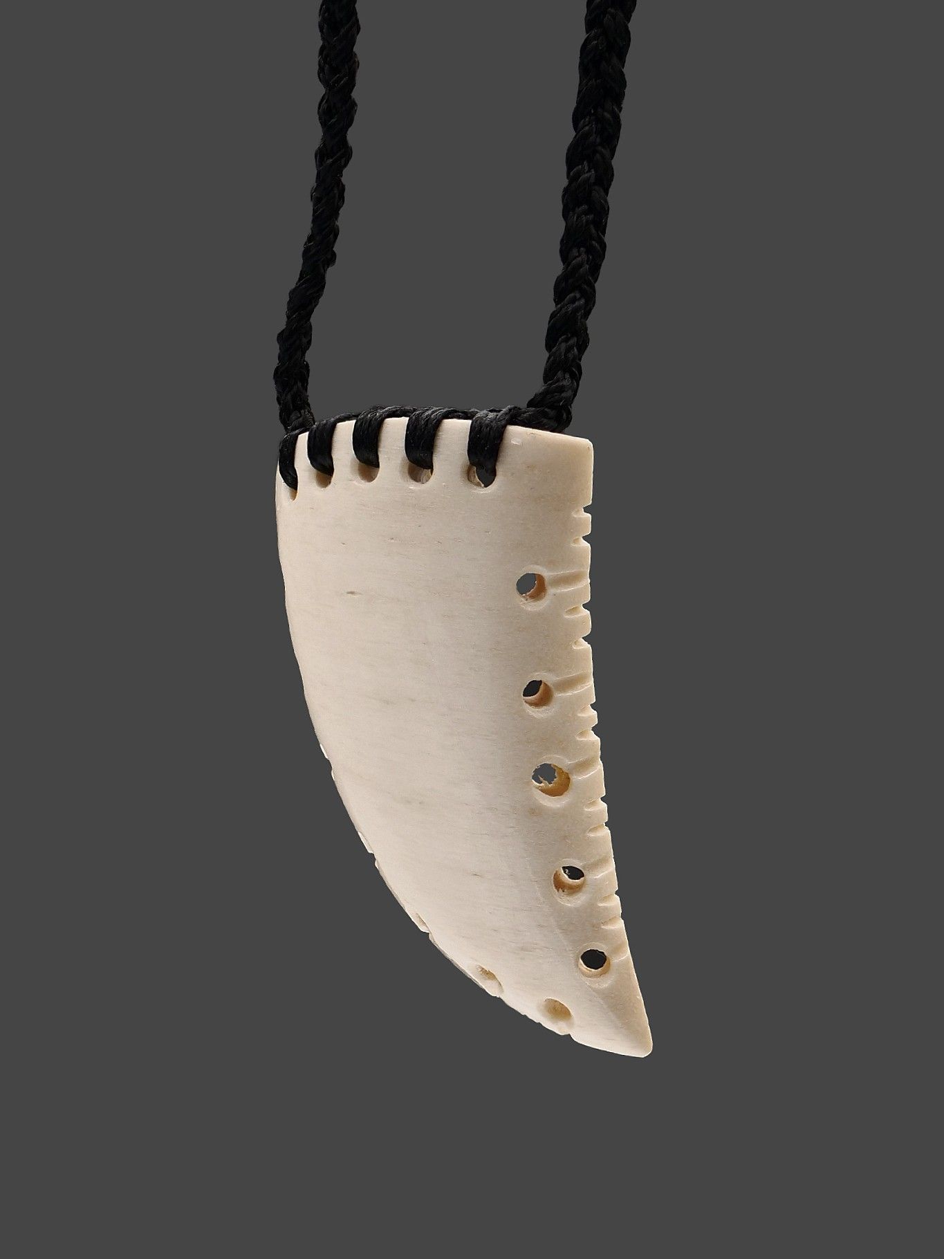 Moko Pounamu Rei Niho Genuine Whale Bone Carving - Te Pounga