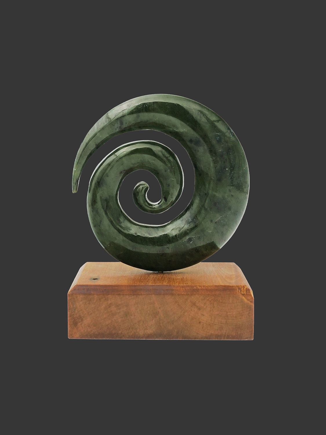 Moko Pounamu Koru NZ Genuine Kawakawa Greenstone - Kaitangata Moko Pounamu Koru NZ Genuine Kawakawa Greenstone - Kaitangata