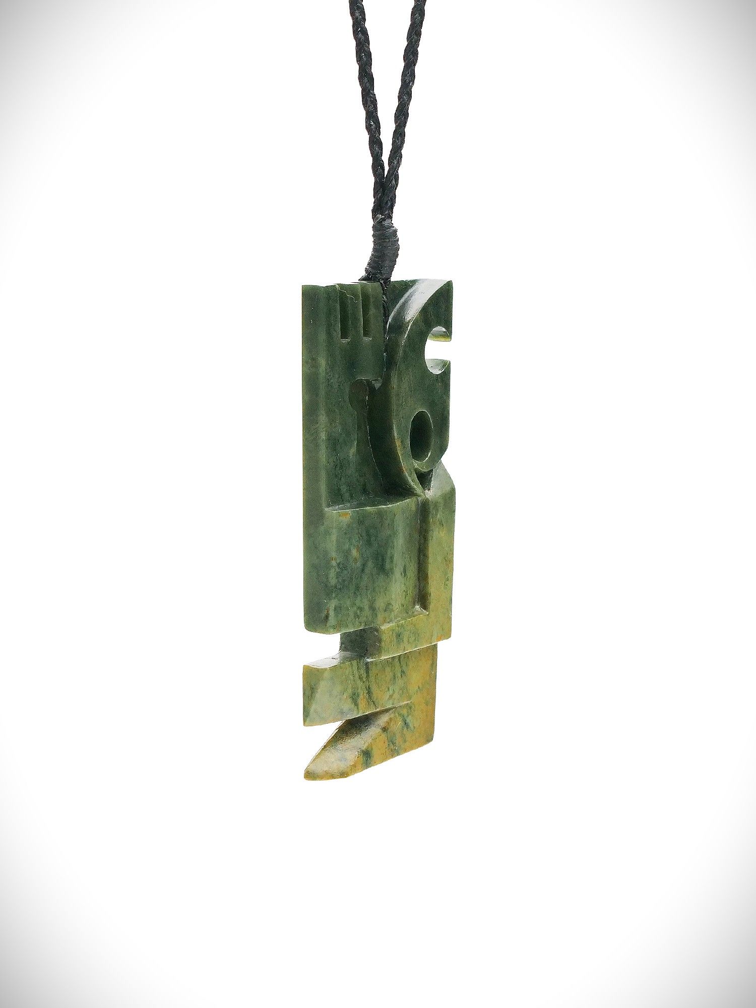 Moko Pounamu Manaia NZ Genuine Kawakawa Flower Greenstone - Waitakaruru