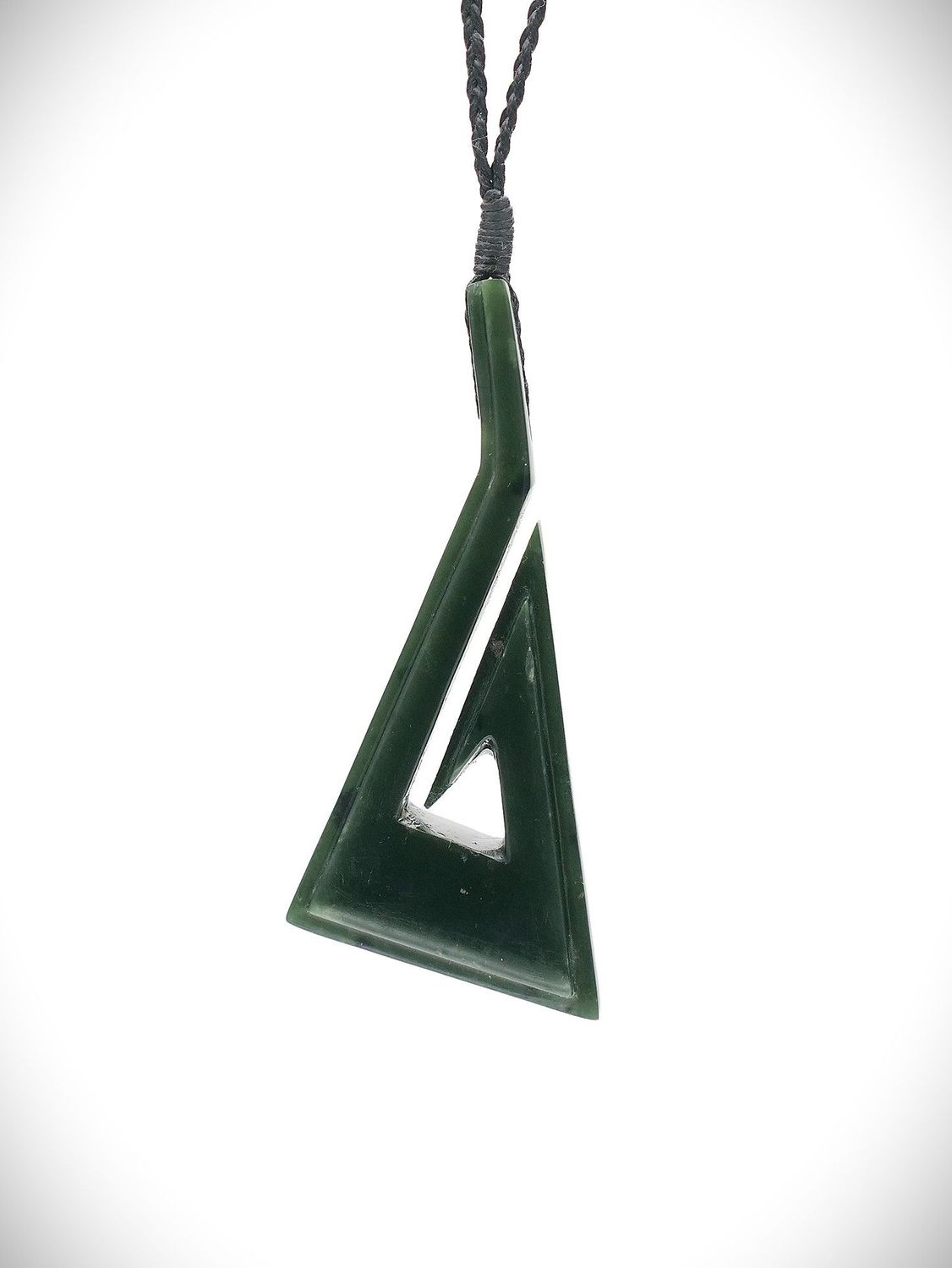 Moko Pounamu Hei Matau (Hook) NZ Genuine Kawakawa Greenstone - Pataua Moko Pounamu Hei Matau (Hook) NZ Genuine Kawakawa Greenstone - Pataua